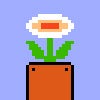 The Fire Flower from Super Mario Bros., as Nintendo displays it. The little power-up makes fire something Mario can throw, before the verse carries fire into performance.