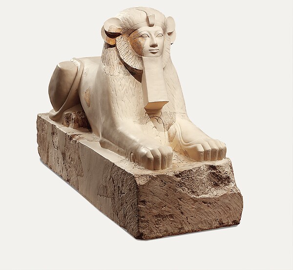 Sphinx of Hatshepsut. The lion’s body gives the desert image a visible form.